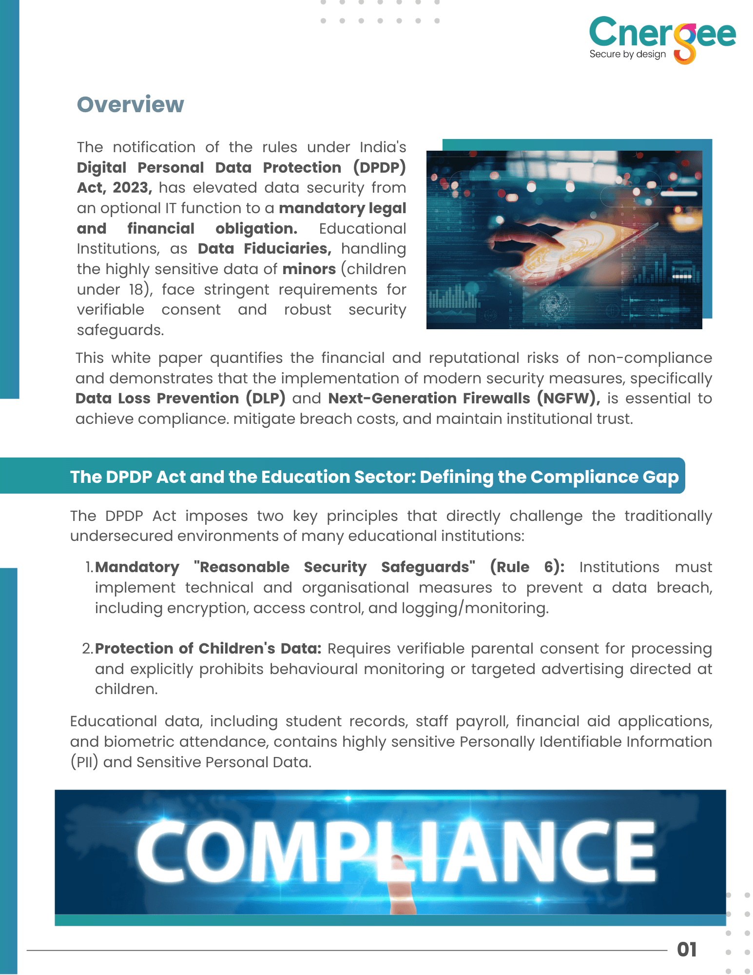 Cover page of DPDP Act 2023 and education sector security in India